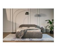 Lit rembourré - Shels Low - 160×200 - avec coffre - en bouclé - marron