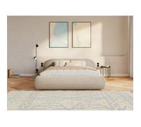 Lit rembourré - Shels Low - 180×200 - avec coffre - en bou eige clair