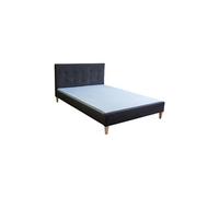 Lit rembourré tissu 160 x 200 noir