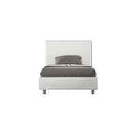 Lit rembourrée coffre 120x190 similicuir blanc Focus -