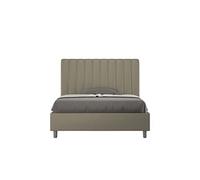 Lit rembourrée coffre 120x200 similicuir cappuccino Agueda -
