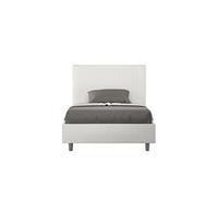 Lit coffre 1 place et demi - Goya - 120x210 - Sommier relevable - Blanc - Design contemporain