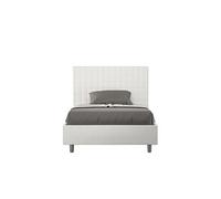 Lit rembourrée coffre 120x210 similicuir blanc Sunny -