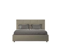 Lit rembourrée coffre 160x190 similicuir cappuccino Mika -