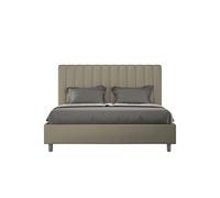 Lit rembourrée coffre 160x200 similicuir cappuccino Agueda -