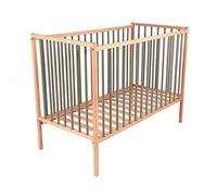 Lit Remi, 60cm x 120cm Taille, Bicolore Gris et Naturel