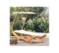 Lit repos avec auvent 100x190x134 cm Bois courbé massif Crème