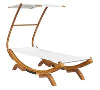 Lit repos avec auvent 100x190x134 cm Bois courbé massif Crème