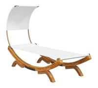 Lit repos avec auvent 100x200x126 cm Bois courbé massif Crème