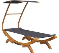 Lit repos et auvent 100x190x134cm Bois courbé massif Anthracite