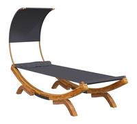 Lit repos et auvent 100x200x126 cm Bois courbé Anthracite