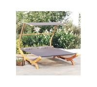Lit repos et auvent 165x203x138cm Bois courbé massif Anthracite