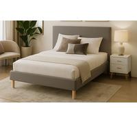 Lit Rome en simili cuir : Gris / 90 x 190 cm / Sans matelas