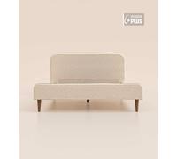 Lit Scandi 140x200 cm Plus - Beige Bou ois nordique et acier recyclable - Style scandinave - Design intemporel et confortable - Robuste - Tediber