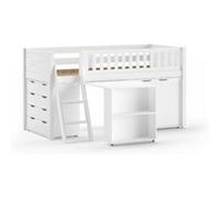 Vipack Lit de jeu SCOTT 90 x 200 cm avec bureau, commode à tiroirs et commode 2 portes