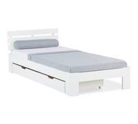 Lit simple 90x200 avec tiroir et Sommier Marron G