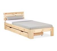 Lit simple 90x200 avec tiroir naturel