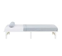 Lit simple 90x200 matelas bois blanc