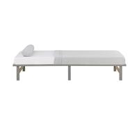 Lit simple 90x200 matelas bois gris