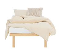 Lit simple 90x200cm en bois naturel avec matelas