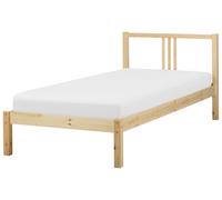 Lit Simple avec Sommier à Lattes Style Moderne 90 x 200 cm en Bois de Pin Clair