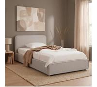 IDIMEX Lit Simple BELARTI 90x190 cm rembourré, Revêtement en Tissu, Lit Style Moderne pour 1 Personne, Cadre de lit en Bois avec sommier Inclus, Gris Clair