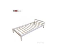 Homestyle4u Lit simple blanc 90 x 200 cm