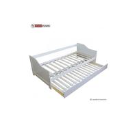 Lit simple blanc 90x200 avec tiroir lit