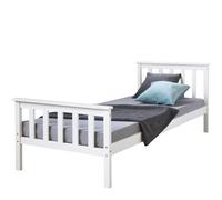 Lit en bois simple Lit enfant 90x200 Jeunesse de lit massif blanc pin cadre