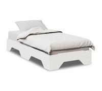Lit simple-Cadre de lit-sans matelas-empilable blanc 90x190 cm-bois massif-Design, A lattes DEC10331L476797374926
