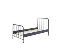 Lit simple en métal Bleu Denim mat Bronxx 90x200cm