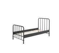 Lit simple en métal noir mat Bronxx 90x200cm