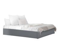 Lit simple en PVC avec coffre ""Ava"" - 90 x 190 cm - Gris