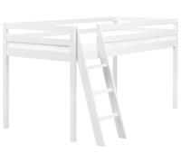 Lit Simple Enfant Mi-Hauteur en Bois de Pin 90 x 200 cm avec Sommier à Lattes Bl