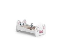 Lit simple enfant PINK CAT 140 avec matelas