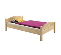 IDIMEX Lit Simple FLIMS 90 x 200 cm lit pour Enfant en pin Massif Vernis Naturel, avec tête et Pied de lit arrondil