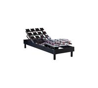 Lit simple GENERIQUE 90x190 en bois matelas sommier tete de lit - sommier a plots gris Taupe