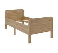 Lit simple - HOMESTYLE4U - HomeStyle4U 3119 - 100x200 cm - Naturel - Rangement 25 cm