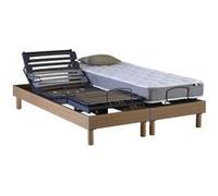 Lit simple idliterie 80x200 en bois matelas sommier tete de lit - sommier a lattes chene clair Bois