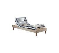 Lit simple idliterie 90x190 en bois matelas sommier tete de lit - sommier a lattes gris