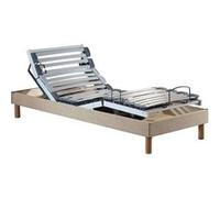 Lit simple idliterie 90x190 en bois matelas sommier tete de lit - sommier a lattes gris