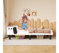 Lit simple - Lit pour enfant - Lit pour garçons - Lit pour filles - Lit une personne - Design compact - Bois massif de pin