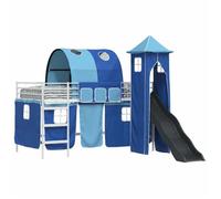 Lit simple mezzanine pour enfants uni - vidaXL - blanc et bleu - métal - 80 x 200 cm - pliable 9463876