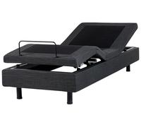 Lit Simple Moderne Ajustable avec Télécommande Réglable Électriquement 80 x 200 cm sans Tête de Lit Polyester Gris Foncé Duke