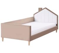 Lit Simple Moderne en Velours pour Enfant 90 x 200 cm avec Cadre Lattes Rembourr