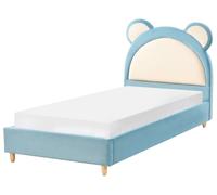 Lit Simple Moderne pour Enfant avec Cadre à Lattes 90 x 200 cm Tête de Lit Rembo