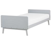 Lit Simple Moderne Scandinave en Bois de Pin 90 x 200 cm à Lattes Gris Bonnac