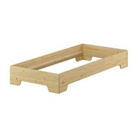 Lit simple pin massif naturel 80x190 dans une forme compacte sans literie 60.56-08-190oR