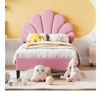 Lit simple pour enfant 90 x 200 cm - Lit avec pieds surélevés - Rose