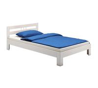 IDIMEX Lit Simple Theo 100 x 200 cm lit pour Enfant en pin Massif lasuré Blanc, avec tête de lit